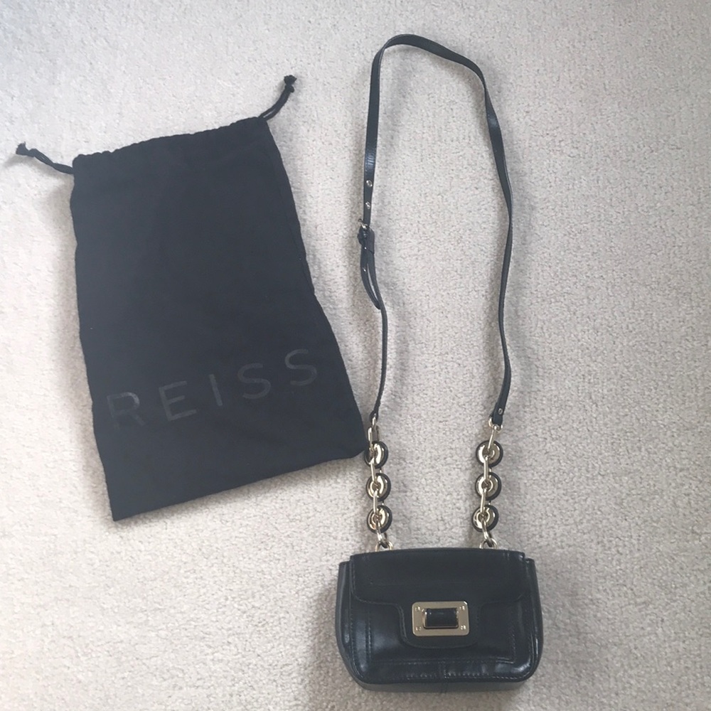 Reiss Gerrard Mini Structured Crossbody Bag Black
